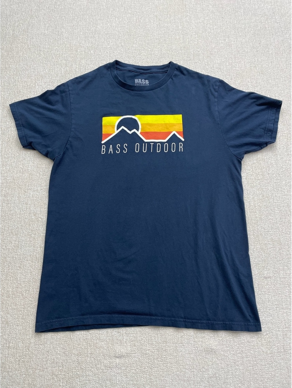 Bass Outdoor Navy Blue Graphic T-Shirt Size Large